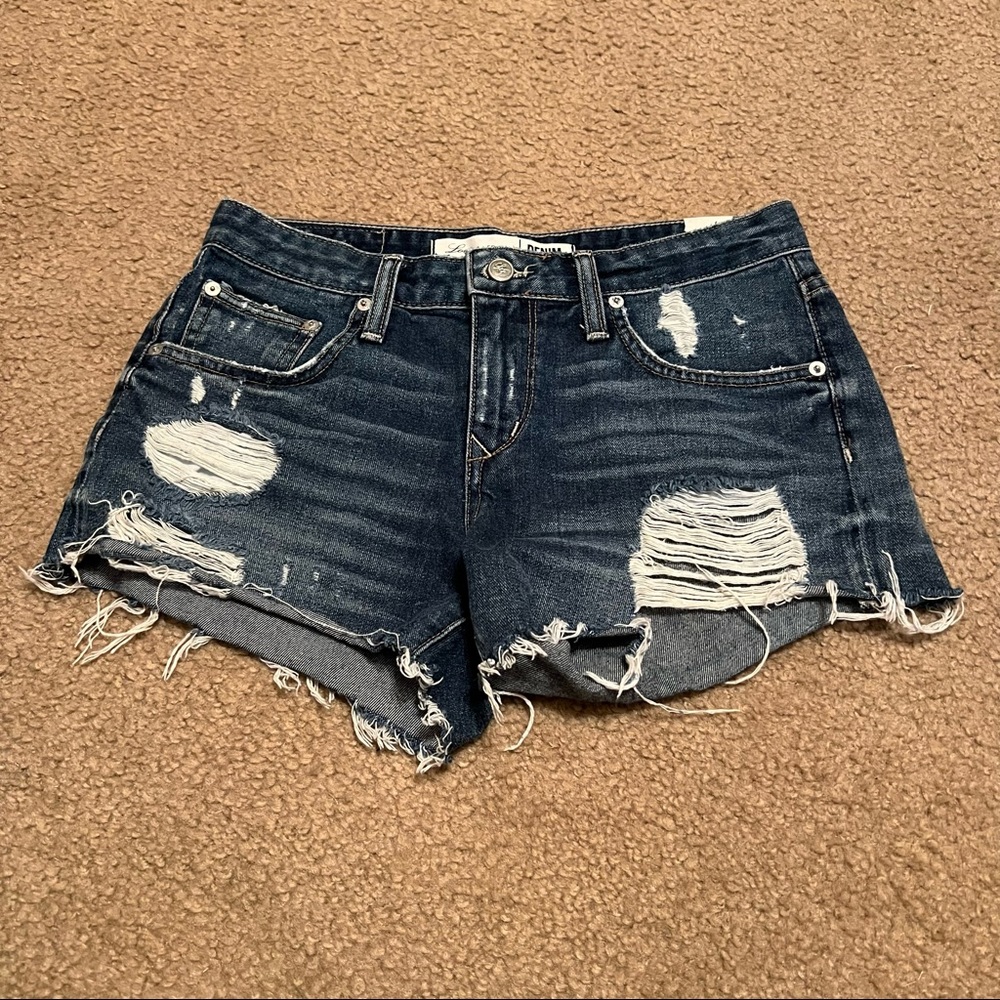 Lovers + Friends Dylan Magnolia Wash Distressed Denim Shorts